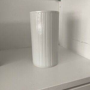 Vintage German MELITTA Cylinder Elegant White Ceramic Vase